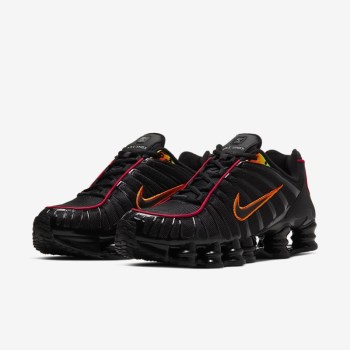 Nike Shox TL - Férfi Utcai Cipő - Fekete/Narancssárga/Piros/Fekete